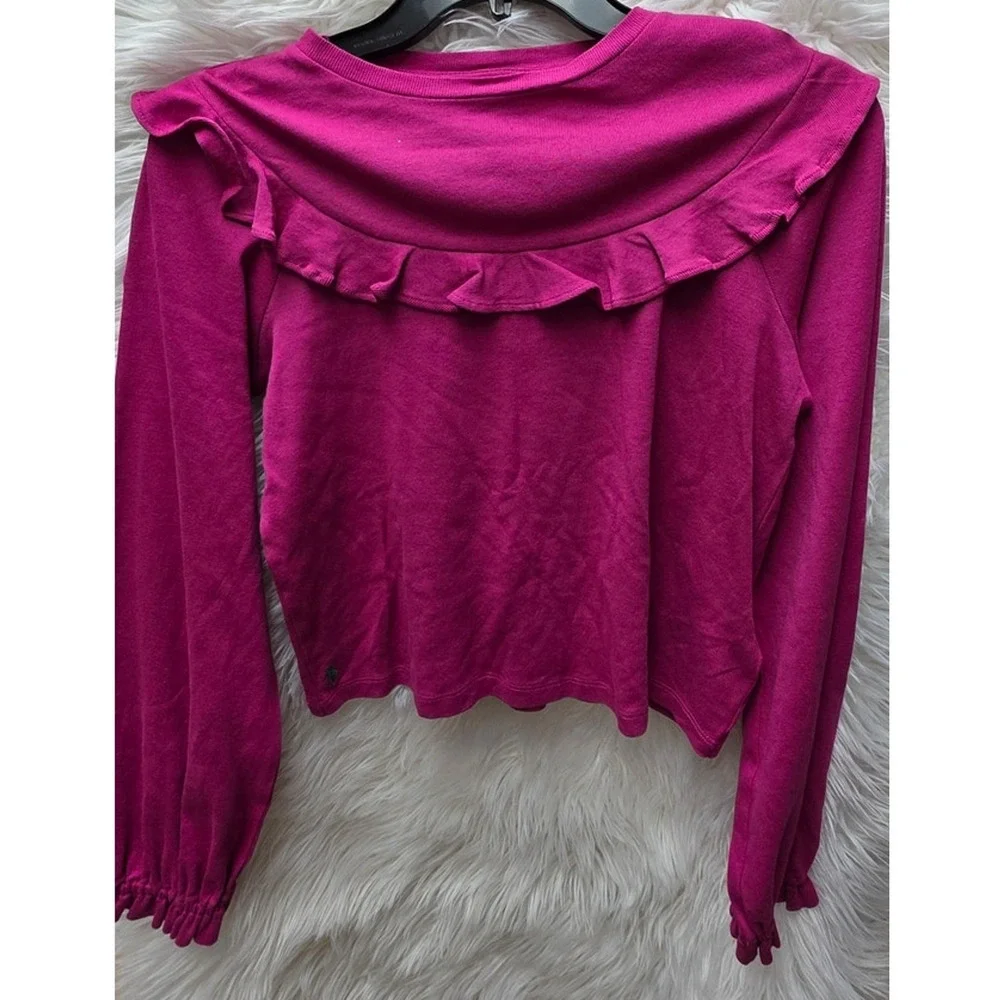 Ralph Lauren Childrenswear Girls Ruffled Cotton-Modal Top Size 4